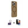 ieg™ iPhone 16 Pro Max Kılıf Çekirdek Modern Prime - Siyah 3D Antistatik Mat Seramik Nano Ekran Koruyucu + Bilvis Titan Kamera Lens - SH