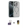ieg™ iPhone 16 Pro Max Kılıf Doruk Form Serisi - Siyah Buffer Cam Ekran Koruyucu + Bilvis Titan Kamera Lens - GS