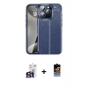 ieg™ iPhone 16 Pro Max Kılıf Doruk Klasik Özel Seri - Siyah Buffer Hayalet Cam Ekran Koruyucu + Bilvis Titan Kamera Lens - TMGI