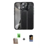 ieg™ iPhone 16 Pro Max Kılıf Doruk Klasik Özel Seri - Siyah Buffer Hayalet Cam Ekran Koruyucu + Raze Metal Kamera Lens - CLTM