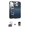 ieg™ iPhone 16 Pro Max Kılıf Doruk Serisi - Siyah Buffer Hayalet Cam Ekran Koruyucu + Bilvis Titan Kamera Lens - GS
