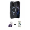 ieg™ iPhone 16 Pro Max Kılıf Eksen Çizgi - Şeffaf Pasifik Cam Ekran Koruyucu + Bilvis Titan Kamera Lens - SH
