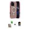ieg™ iPhone 16 Pro Max Kılıf Eksen Çizgi - Siyah Buffer Hayalet Cam Ekran Koruyucu + Raze Metal Kamera Lens - CLTM
