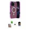ieg™ iPhone 16 Pro Max Kılıf Eksen Çizgi - Siyah Buffer Hayalet Cam Ekran Koruyucu + Raze Metal Kamera Lens - CLTM