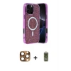 ieg™ iPhone 16 Pro Max Kılıf Eksen Çizgi - Siyah Joko Magic 5D Hayalet Cam + Pers Alüminyum Kamera Lens - CLTM