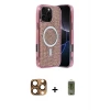 ieg™ iPhone 16 Pro Max Kılıf Eksen Çizgi - Siyah Joko Magic 5D Hayalet Cam + Pers Alüminyum Kamera Lens - CLTM