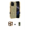 ieg™ iPhone 16 Pro Max Kılıf Eksen Çizgi - Siyah Joko Magic 5D Hayalet Cam + Pers Alüminyum Kamera Lens - CLTM