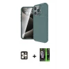 ieg™ iPhone 16 Pro Max Kılıf Eksen Form Prime - Şeffaf 360 Full Body Arka Koruyucu + PVD Metal Kamera Lens - GD