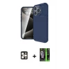 ieg™ iPhone 16 Pro Max Kılıf Eksen Form Prime - Şeffaf 360 Full Body Arka Koruyucu + PVD Metal Kamera Lens - GD