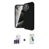 ieg™ iPhone 16 Pro Max Kılıf Eksen Form Prime - Şeffaf Pasifik Cam Ekran Koruyucu + Bilvis Titan Kamera Lens - SH
