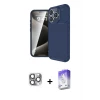 ieg™ iPhone 16 Pro Max Kılıf Eksen Form Prime - Siyah Bilvis 5in1 3D Magic Cam Ekran Koruyucu + Pers Alüminyum Kamera Lens - GI