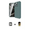 ieg™ iPhone 16 Pro Max Kılıf Eksen Form Prime - Siyah Buffer Cam Ekran Koruyucu + PVD Metal Kamera Lens - GS