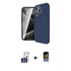 ieg™ iPhone 16 Pro Max Kılıf Eksen Form Prime - Siyah Buffer Hayalet Cam Ekran Koruyucu + Bilvis Titan Kamera Lens - TMGI
