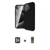 ieg™ iPhone 16 Pro Max Kılıf Eksen Form Prime - Siyah Joko Magic 5D Hayalet Cam + PVD Metal Kamera Lens - SH