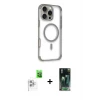 ieg™ iPhone 16 Pro Max Kılıf Eksen Klasik Koleksiyonu - Siyah 360 Mat Full Body Arka Koruyucu + Raze Metal Kamera Lens - BZ