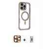 ieg™ iPhone 16 Pro Max Kılıf Eksen Klasik Koleksiyonu - Siyah Bilvis 3D Cam Ekran Koruyucu + Pers Alüminyum Kamera Lens - CLTM