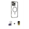 ieg™ iPhone 16 Pro Max Kılıf Eksen Klasik Koleksiyonu - Siyah Buffer Cam Ekran Koruyucu + Bilvis Titan Kamera Lens - TMGI