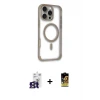 ieg™ iPhone 16 Pro Max Kılıf Eksen Klasik Koleksiyonu - Siyah Buffer Cam Ekran Koruyucu + Bilvis Titan Kamera Lens - TMGI