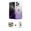 ieg™ iPhone 16 Pro Max Kılıf Eksen Minimal Özel Seri - Şeffaf Pasifik Cam Ekran Koruyucu + Pers Alüminyum Kamera Lens - CLTM