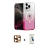 ieg™ iPhone 16 Pro Max Kılıf Eksen Minimal Özel Seri - Şeffaf Pasifik Cam Ekran Koruyucu + Pers Alüminyum Kamera Lens - CLTM