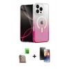 ieg™ iPhone 16 Pro Max Kılıf Eksen Minimal Özel Seri - Siyah 3D Antistatik Mat Seramik Nano Ekran Koruyucu + Raze Metal Kamera Lens - CLTM