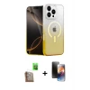 ieg™ iPhone 16 Pro Max Kılıf Eksen Minimal Özel Seri - Siyah 3D Antistatik Mat Seramik Nano Ekran Koruyucu + Raze Metal Kamera Lens - CLTM