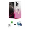 ieg™ iPhone 16 Pro Max Kılıf Eksen Minimal Özel Seri - Siyah 3D Antistatik Seramik Nano Ekran Koruyucu + Raze Metal Kamera Lens - BZ