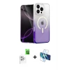 ieg™ iPhone 16 Pro Max Kılıf Eksen Minimal Özel Seri - Siyah 3D Antistatik Seramik Nano Ekran Koruyucu + Raze Metal Kamera Lens - BZ