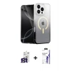 ieg™ iPhone 16 Pro Max Kılıf Eksen Minimal Özel Seri - Siyah Bilvis 3X AR HD Cam Ekran Koruyucu + Bilvis Titan Kamera Lens - TMGI