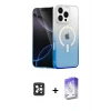 ieg™ iPhone 16 Pro Max Kılıf Eksen Minimal Özel Seri - Siyah Bilvis 5in1 3D Magic Cam Ekran Koruyucu + PVD Metal Kamera Lens - SH