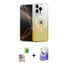 ieg™ iPhone 16 Pro Max Kılıf Eksen Minimal Özel Seri - Siyah Bilvis 5in1 5D Magic Hayalet Cam Ekran Koruyucu + Raze Metal Kamera Lens - NLGY