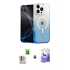 ieg™ iPhone 16 Pro Max Kılıf Eksen Minimal Özel Seri - Siyah Bilvis 5in1 5D Magic Hayalet Cam Ekran Koruyucu + Raze Metal Kamera Lens - NLGY