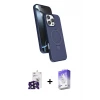 ieg™ iPhone 16 Pro Max Kılıf İz Işık Koleksiyonu - Siyah Bilvis 5in1 3D Magic Cam Ekran Koruyucu + Bilvis Titan Kamera Lens - SH