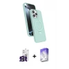 ieg™ iPhone 16 Pro Max Kılıf İz Işık Koleksiyonu - Siyah Bilvis 5in1 3D Magic Cam Ekran Koruyucu + Bilvis Titan Kamera Lens - SH