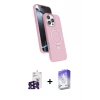 ieg™ iPhone 16 Pro Max Kılıf İz Işık Koleksiyonu - Siyah Bilvis 5in1 3D Magic Cam Ekran Koruyucu + Bilvis Titan Kamera Lens - SH