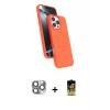 ieg™ iPhone 16 Pro Max Kılıf İz Işık Koleksiyonu - Siyah Buffer Cam Ekran Koruyucu + Pers Alüminyum Kamera Lens - GI