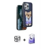 ieg™ iPhone 16 Pro Max Kılıf İz Minimal Koleksiyonu - Siyah Bilvis 5in1 5D Magic Hayalet Cam Ekran Koruyucu + Pers Alüminyum Kamera Lens - GI