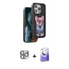 ieg™ iPhone 16 Pro Max Kılıf İz Minimal Koleksiyonu - Siyah Bilvis 5in1 5D Magic Hayalet Cam Ekran Koruyucu + Pers Alüminyum Kamera Lens - GI