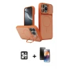 ieg™ iPhone 16 Pro Max Kılıf İz Modern Prime - Siyah 3D Antistatik Mat Seramik Nano Ekran Koruyucu + PVD Metal Kamera Lens - GS