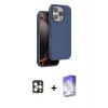 ieg™ iPhone 16 Pro Max Kılıf Kıvılcım Çizgi Serisi - Siyah Bilvis 5in1 3D Magic Cam Ekran Koruyucu + PVD Metal Kamera Lens - GD