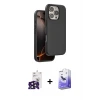 ieg™ iPhone 16 Pro Max Kılıf Kıvılcım Çizgi Serisi - Siyah Bilvis 5in1 5D Magic Hayalet Cam Ekran Koruyucu + Bilvis Titan Kamera Lens - SH