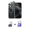 ieg™ iPhone 16 Pro Max Kılıf Kıvılcım Form Prime - Siyah Bilvis 5in1 5D Magic Hayalet Cam Ekran Koruyucu + Bilvis Titan Kamera Lens - GS