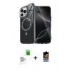 ieg™ iPhone 16 Pro Max Kılıf Kıvılcım Form Prime - Siyah Buffer Hayalet Cam Ekran Koruyucu + Raze Metal Kamera Lens - BZ