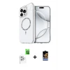 ieg™ iPhone 16 Pro Max Kılıf Kıvılcım Form Prime - Siyah Buffer Hayalet Cam Ekran Koruyucu + Raze Metal Kamera Lens - BZ