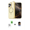 ieg™ iPhone 16 Pro Max Kılıf Kıvılcım Form Prime - Siyah Buffer Hayalet Cam Ekran Koruyucu + Raze Metal Kamera Lens - BZ