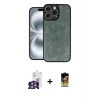 ieg™ iPhone 16 Pro Max Kılıf Kıvılcım Işık Serisi - Siyah Buffer Cam Ekran Koruyucu + Bilvis Titan Kamera Lens - GS