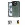 ieg™ iPhone 16 Pro Max Kılıf Kıvılcım Işık Serisi - Siyah Buffer Cam Ekran Koruyucu + Pers Alüminyum Kamera Lens - GI