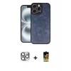 ieg™ iPhone 16 Pro Max Kılıf Kıvılcım Işık Serisi - Siyah Buffer Cam Ekran Koruyucu + Pers Alüminyum Kamera Lens - GI