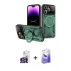 ieg™ iPhone 16 Pro Max Kılıf Kıvılcım Modern Serisi - Siyah Bilvis 5in1 5D Magic Hayalet Cam Ekran Koruyucu + Bilvis Titan Kamera Lens - GS