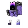ieg™ iPhone 16 Pro Max Kılıf Kıvılcım Modern Serisi - Siyah Bilvis 5in1 5D Magic Hayalet Cam Ekran Koruyucu + Bilvis Titan Kamera Lens - GS